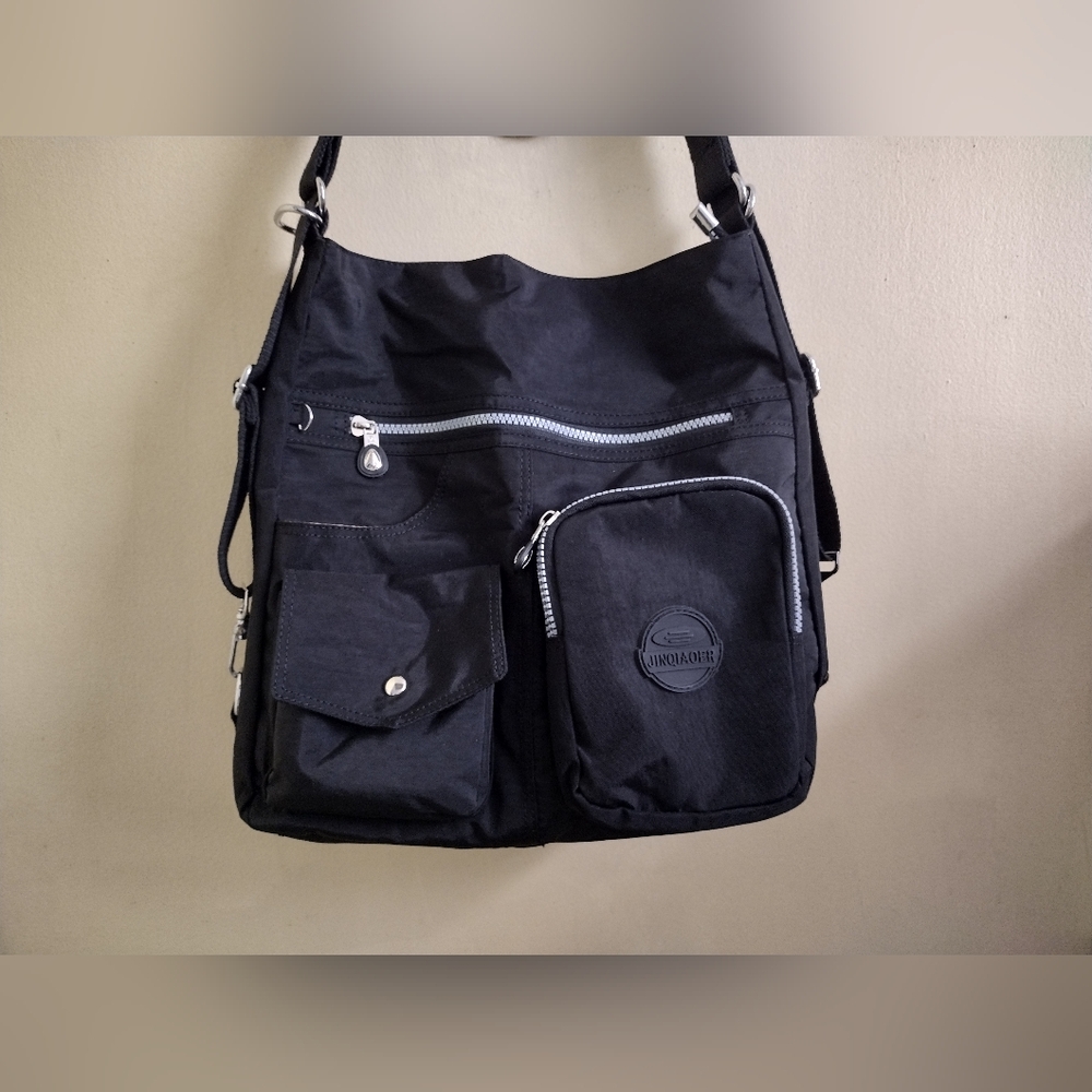 Nylon Hobo Convertible Backpack - Picture 2 of 7